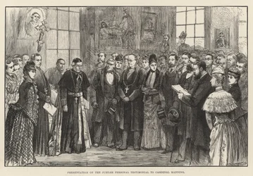 Overhandiging van het Jubileum Persoonlijk Getuigenis aan Kardinaal Manning